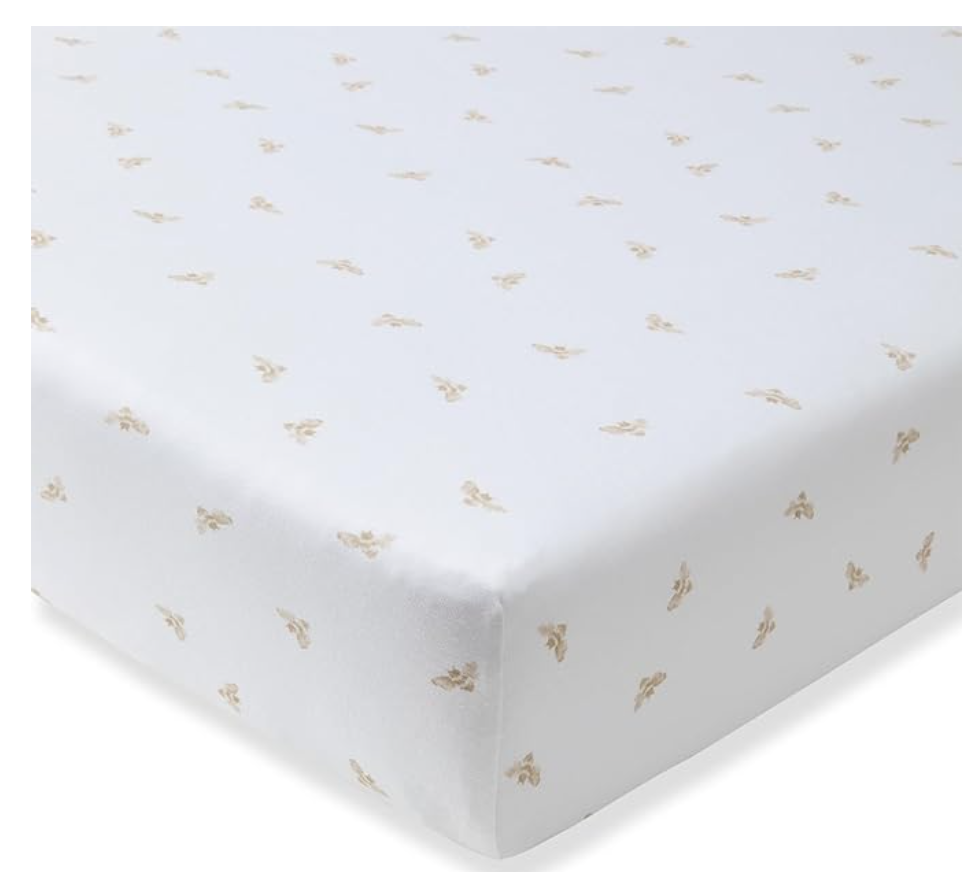 Burt's Bees Baby Organic Fitted Crib Sheet (In "Golden Bee" or "Oat")